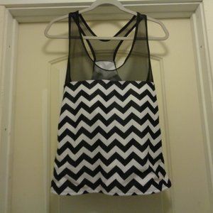 60s RETRO STYLE MESH MOD TANKINI BATHING SUIT TOP 2X